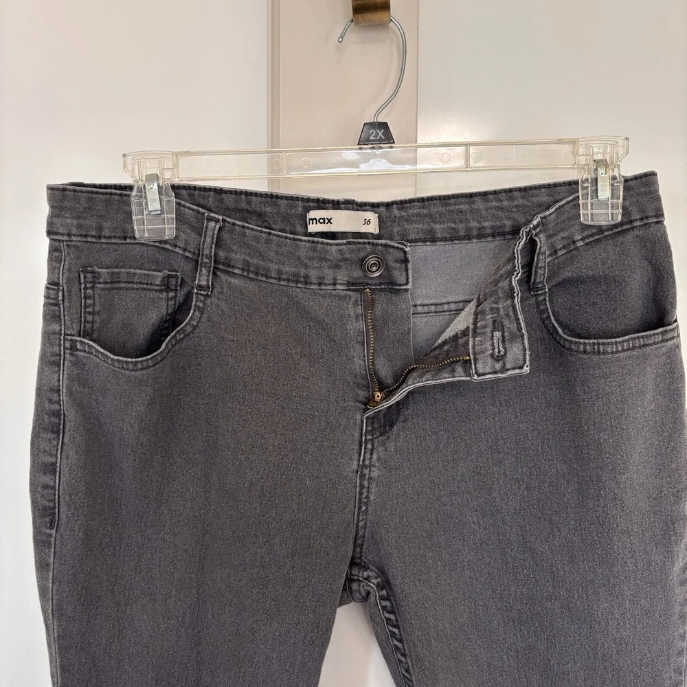 Max Womens Size 36 Stretch Skinny Dark Wash Denim Blue Jeans Actual 34x27 - Picture 5 of 11